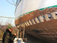 Complete reconstruction of the gunwale of the bow